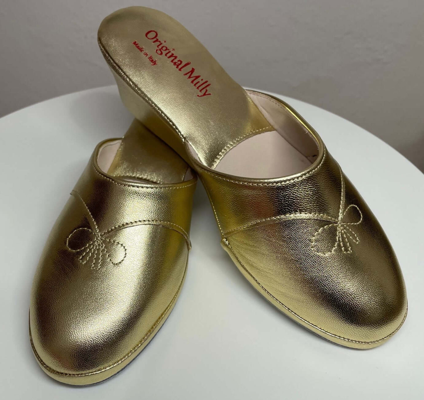 0003 Nappa Oro suola Bufalo Ciabatte da camera Donna Original Milly Made in Italy