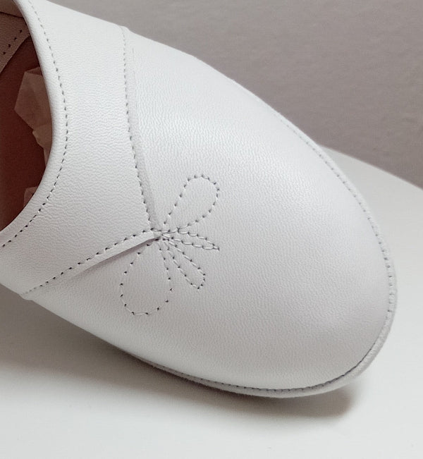 0003 Nappa e Camoscio Bianco Suola Bufalo Ciabatte da camera Donna Original Milly Made in Italy