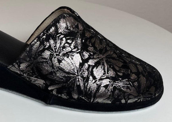 0004 Camoscio Nero Suola Bufalo Ciabatte da camera Donna Original Milly Made in Italy