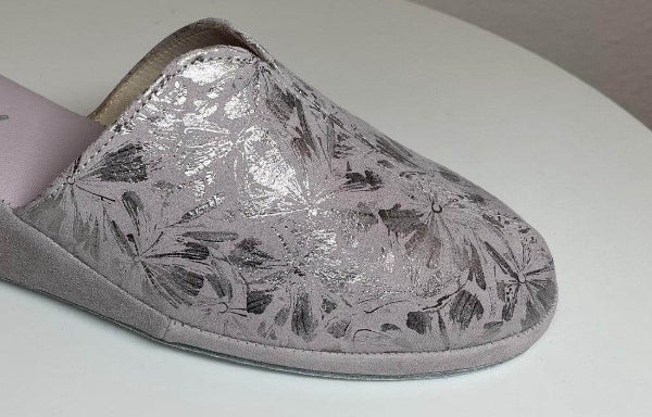 0004 Camoscio Peonia Suola Bufalo Ciabatte da camera Donna Original Milly Made in Italy