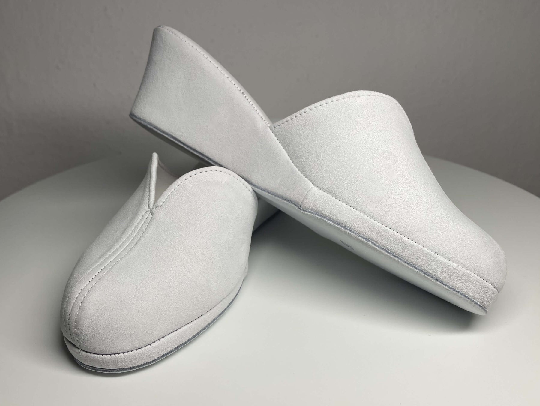 0005 Camoscio Bianco Suola Bufalo Ciabatte da camera Donna Original Milly Made in Italy