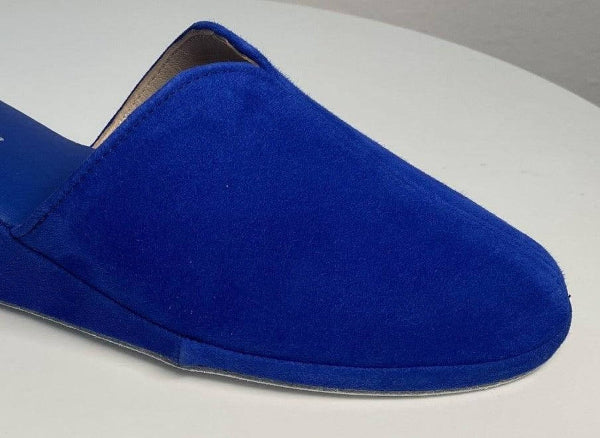 0005 Camoscio Blu Suola Bufalo Ciabatte da camera Donna Original Milly Made in Italy