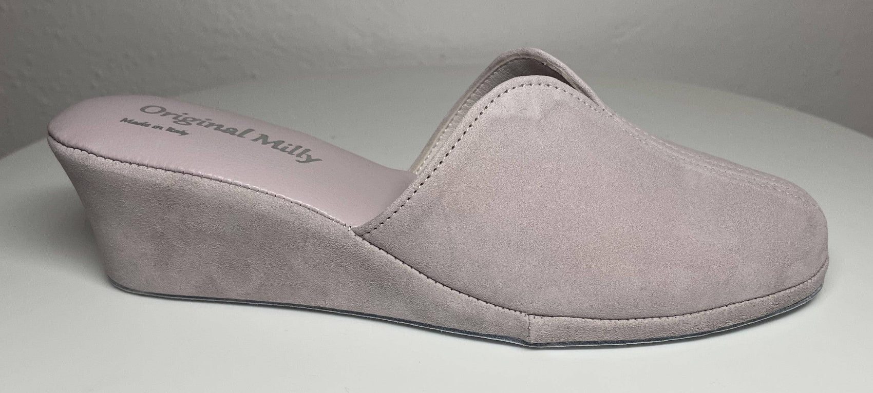 0005 Camoscio Peonia Suola Bufalo Ciabatte da camera Donna Original Milly Made in Italy