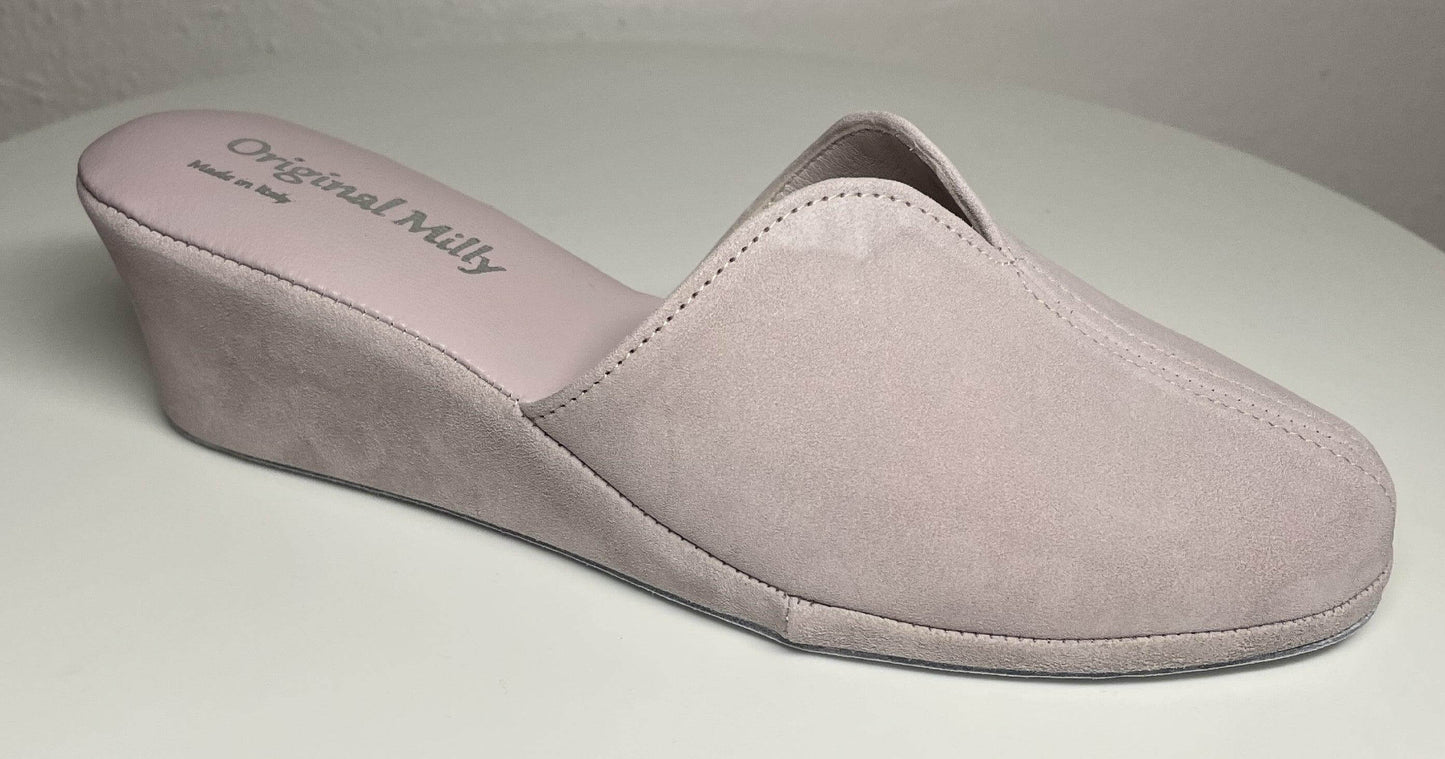 0005 Camoscio Peonia Suola Bufalo Ciabatte da camera Donna Original Milly Made in Italy