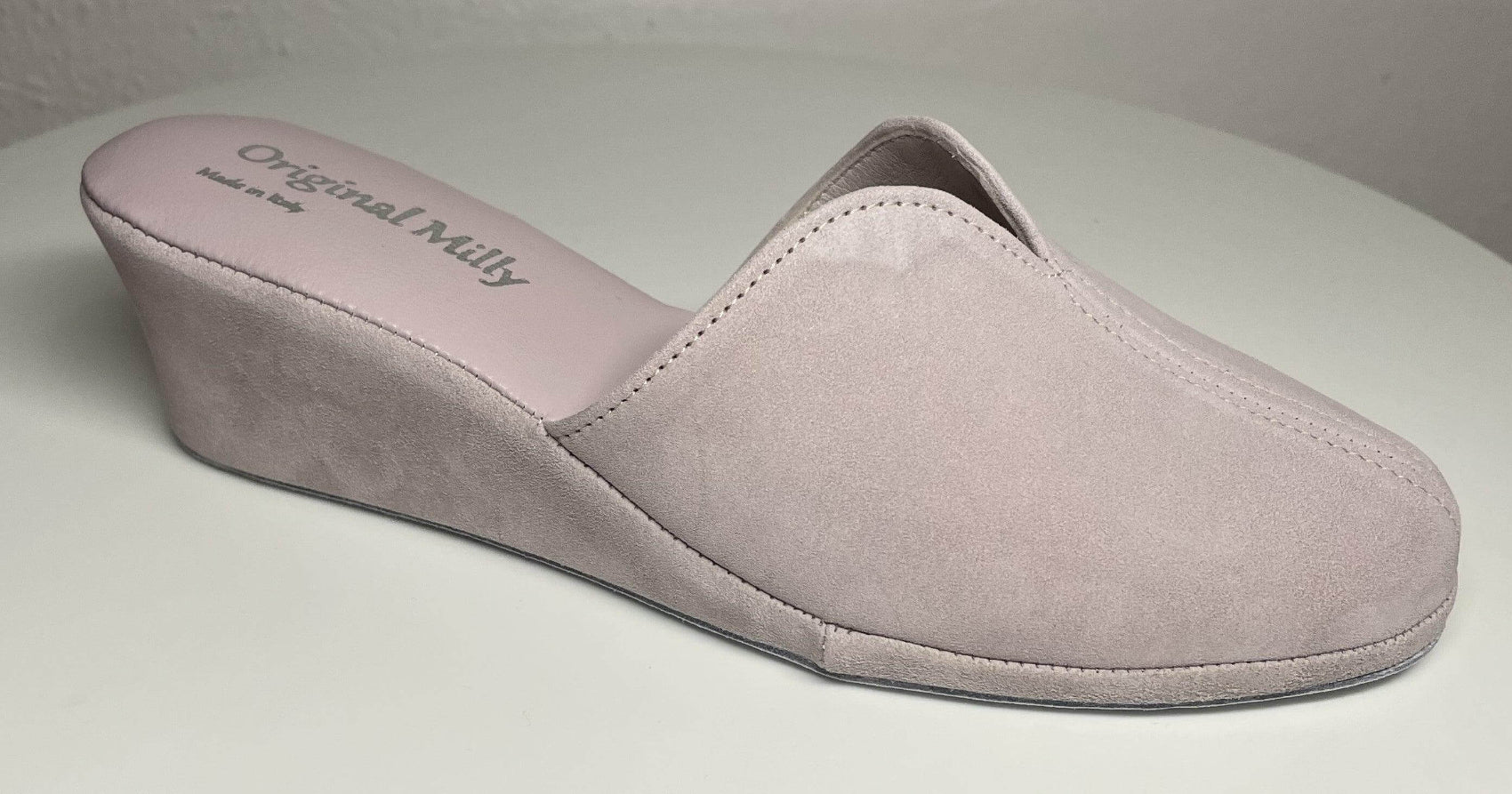0005 Camoscio Peonia Suola Bufalo Ciabatte da camera Donna Original Milly Made in Italy