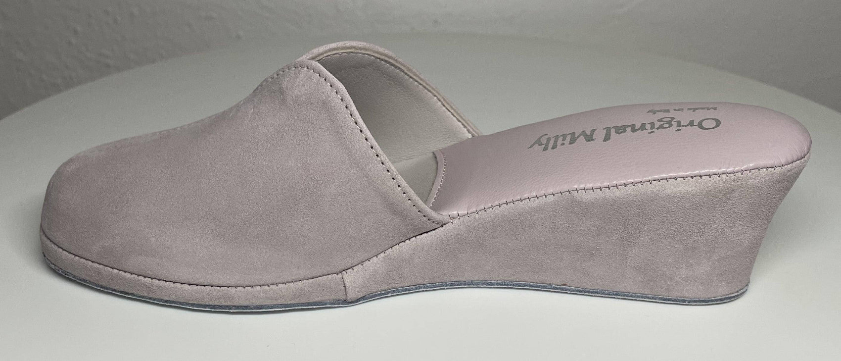 0005 Camoscio Peonia Suola Bufalo Ciabatte da camera Donna Original Milly Made in Italy