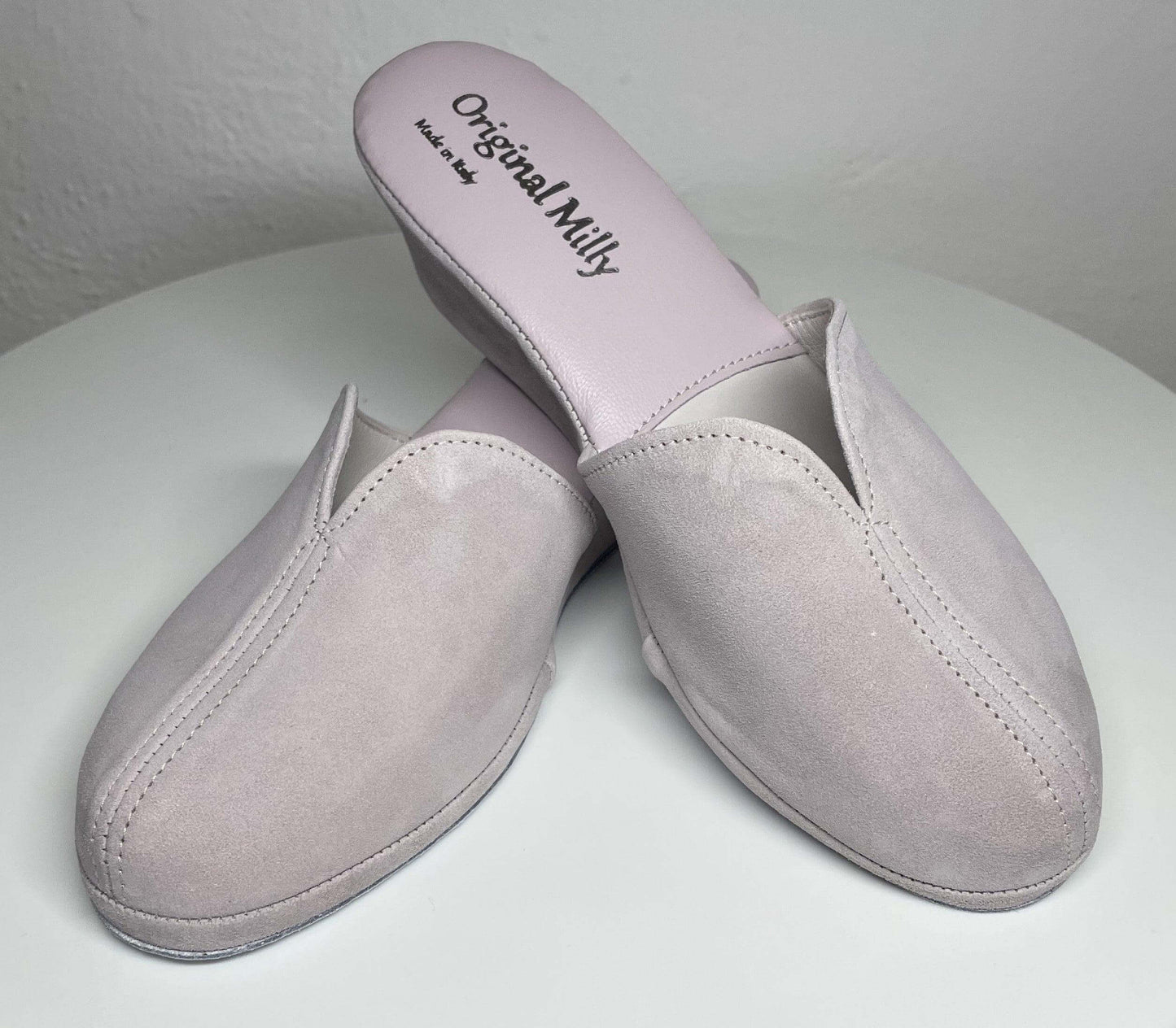 0005 Camoscio Peonia Suola Bufalo Ciabatte da camera Donna Original Milly Made in Italy