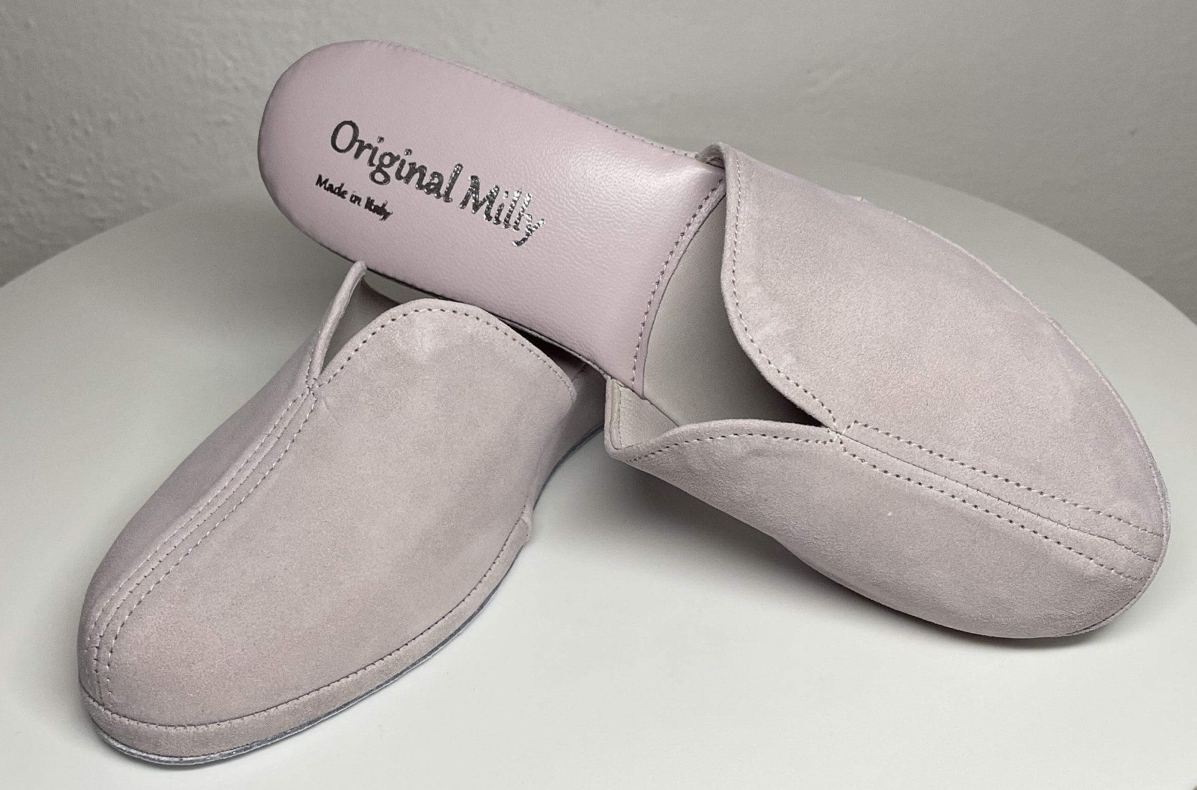 0005 Camoscio Peonia Suola Bufalo Ciabatte da camera Donna Original Milly Made in Italy