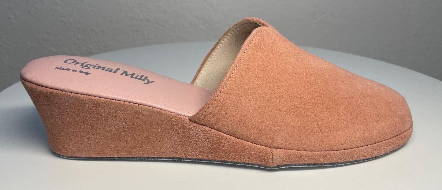 0005 Camoscio Pesca Suola Bufalo Ciabatte da camera Donna Original Milly Made in Italy