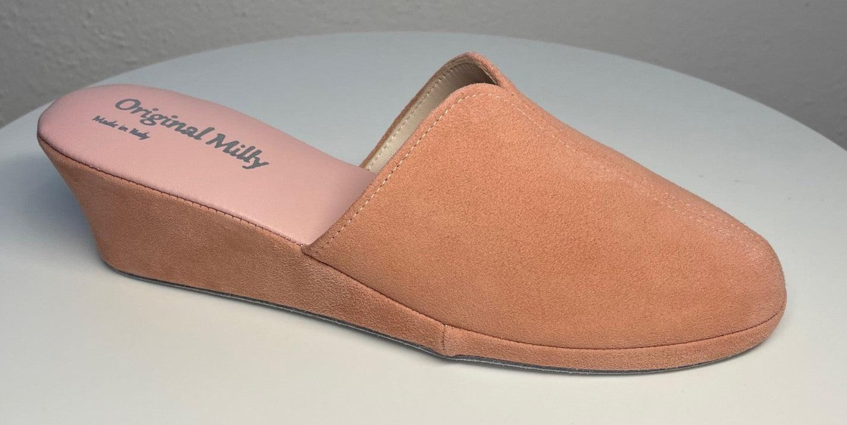 0005 Camoscio Pesca Suola Bufalo Ciabatte da camera Donna Original Milly Made in Italy