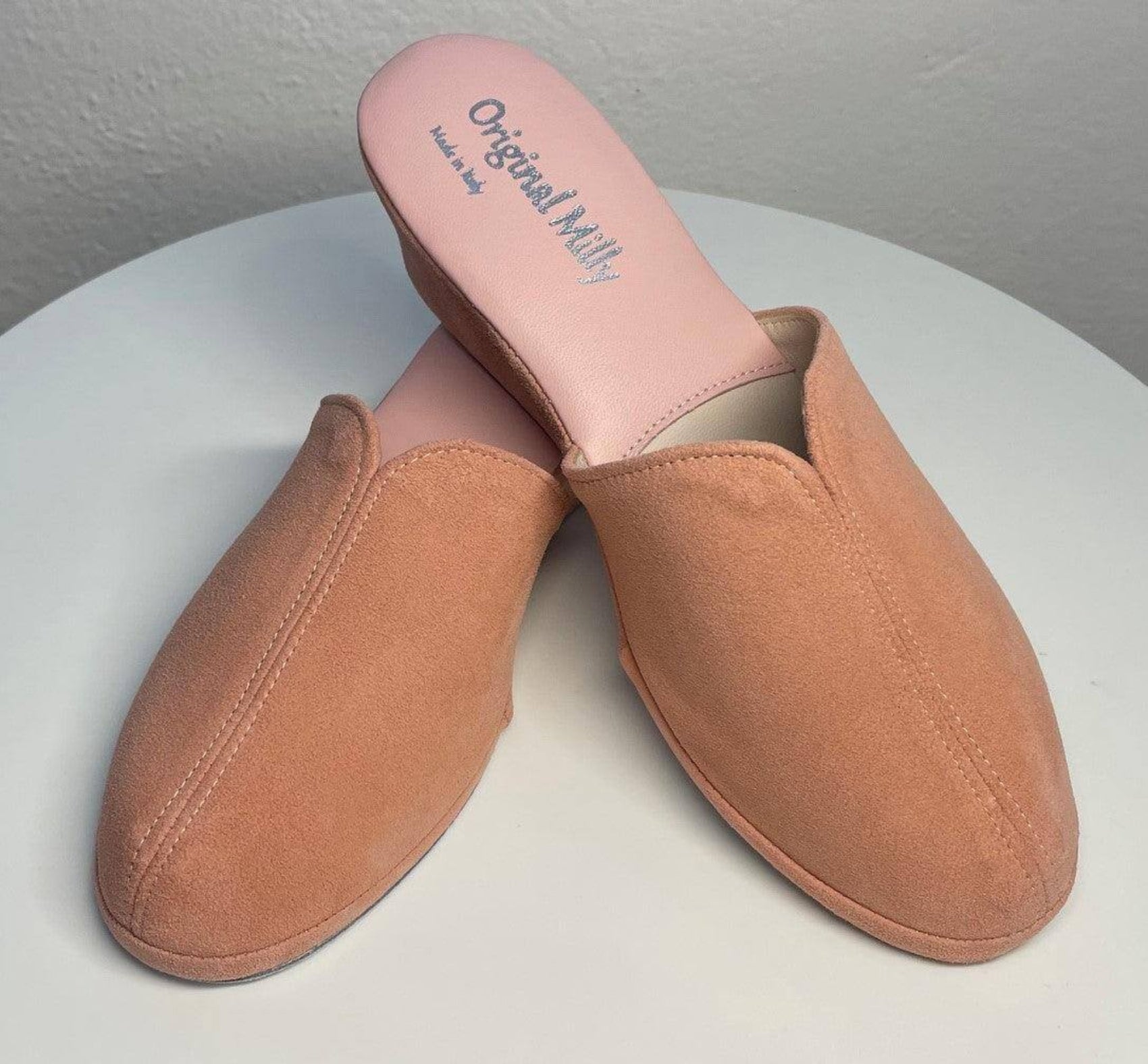 0005 Camoscio Pesca Suola Bufalo Ciabatte da camera Donna Original Milly Made in Italy