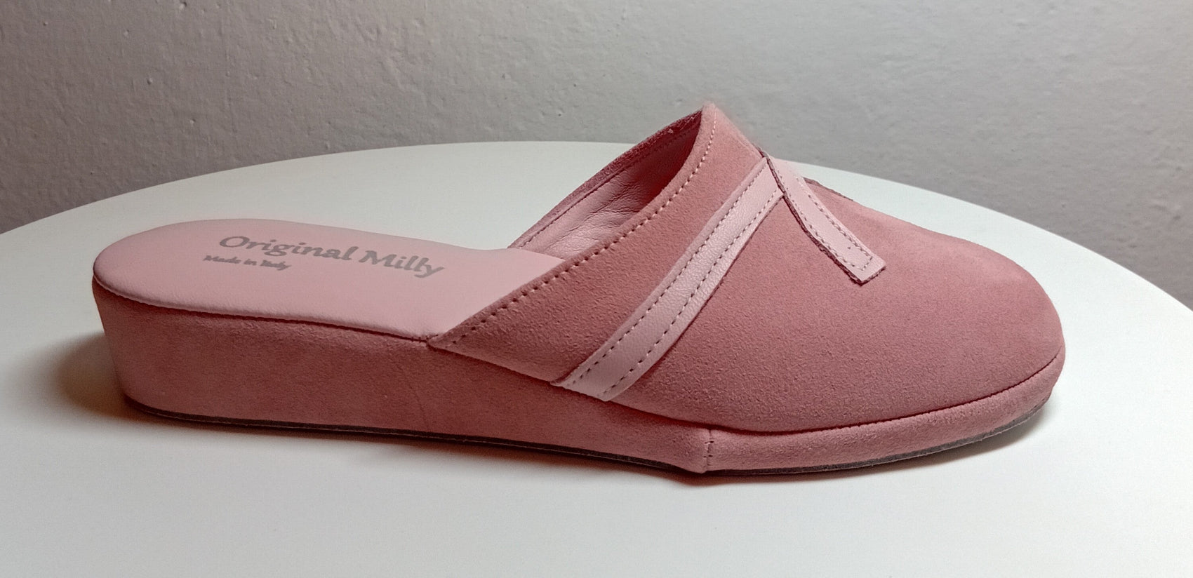 0022 Camoscio e Nappa Pesca Suola Bufalo Ciabatte da camera Donna Original Milly Made in Italy