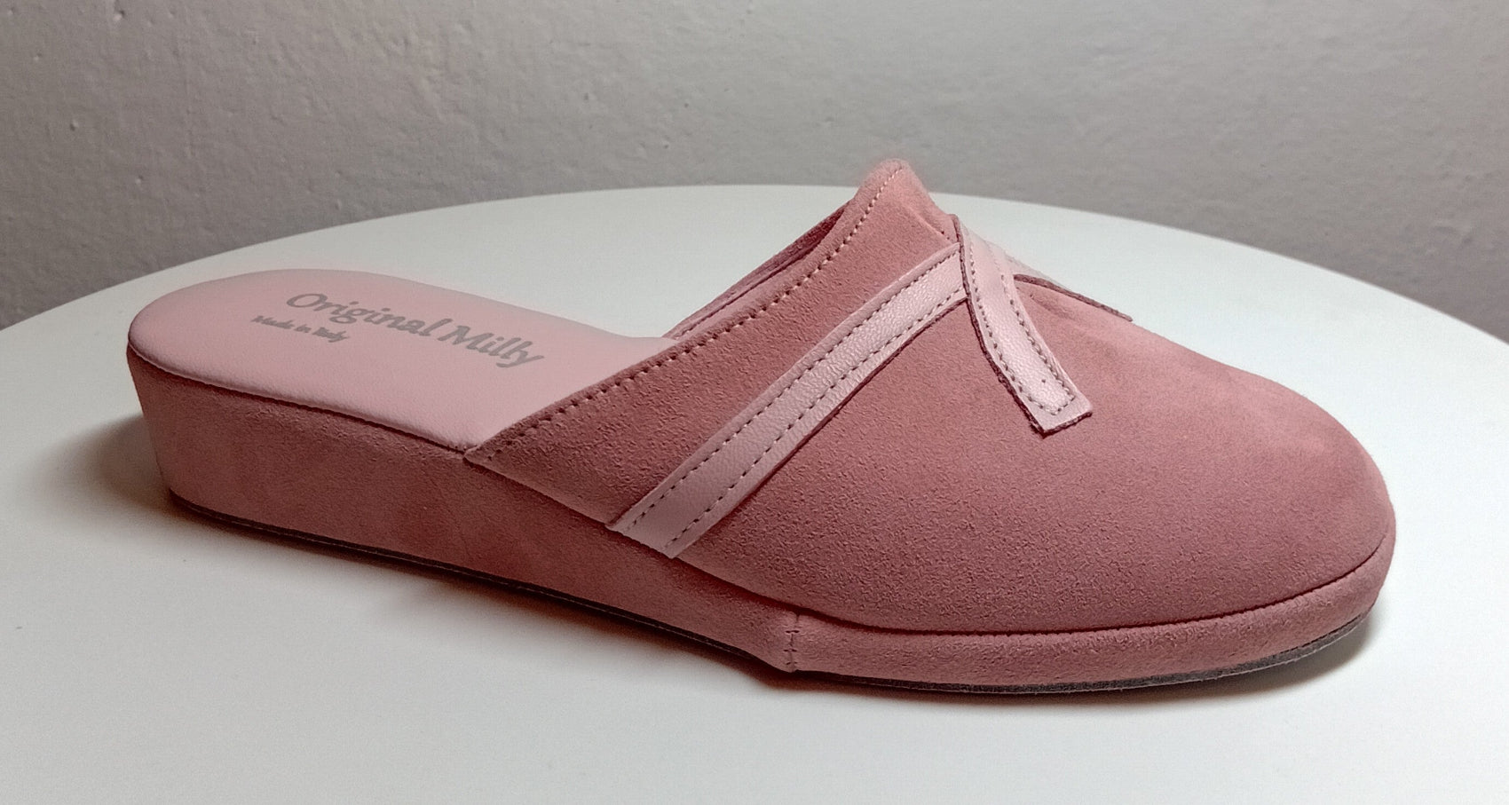 0022 Camoscio e Nappa Pesca Suola Bufalo Ciabatte da camera Donna Original Milly Made in Italy