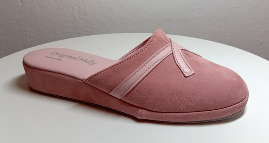 0022 Camoscio e Nappa Pesca Suola Bufalo Ciabatte da camera Donna Original Milly Made in Italy