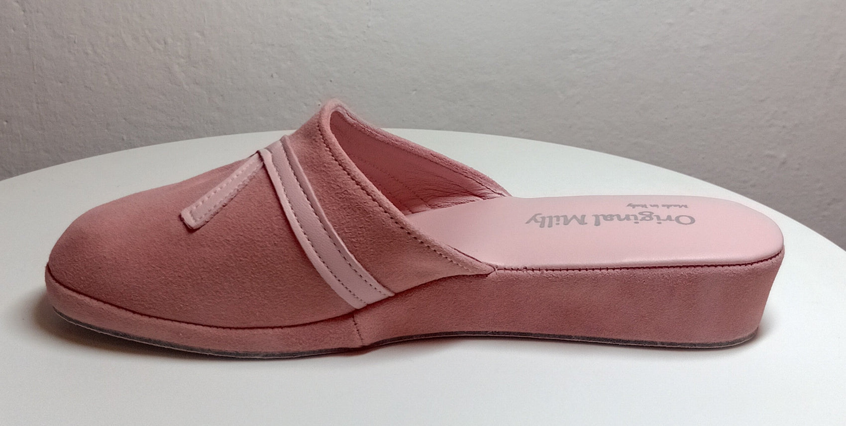 0022 Camoscio e Nappa Pesca Suola Bufalo Ciabatte da camera Donna Original Milly Made in Italy