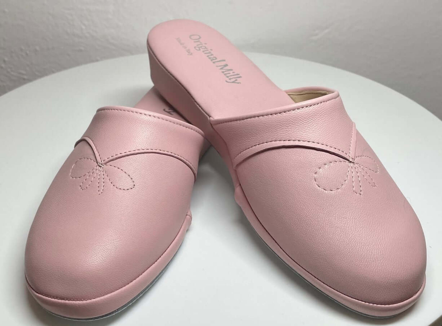 0032 Nappa e Camoscio Pesca Suola Bufalo Ciabatte da camera Donna Original Milly Made in Italy