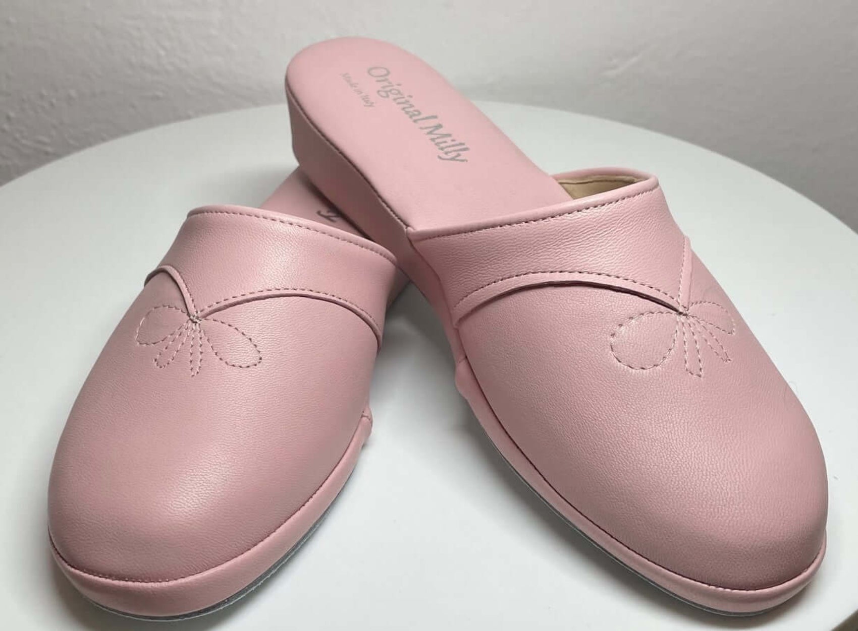 0032 Nappa e Camoscio Pesca Suola Bufalo Ciabatte da camera Donna Original Milly Made in Italy