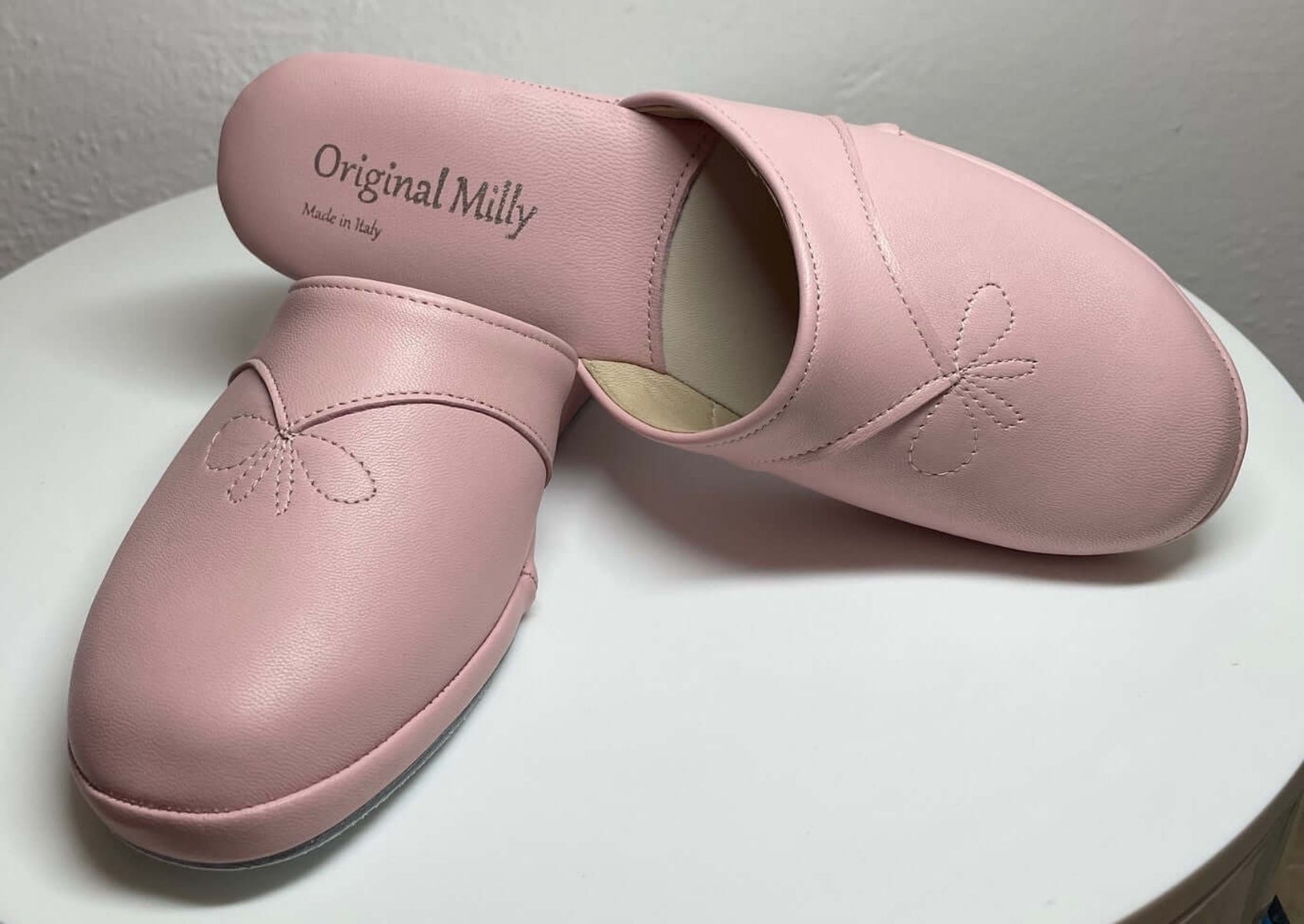 0032 Nappa e Camoscio Pesca Suola Bufalo Ciabatte da camera Donna Original Milly Made in Italy