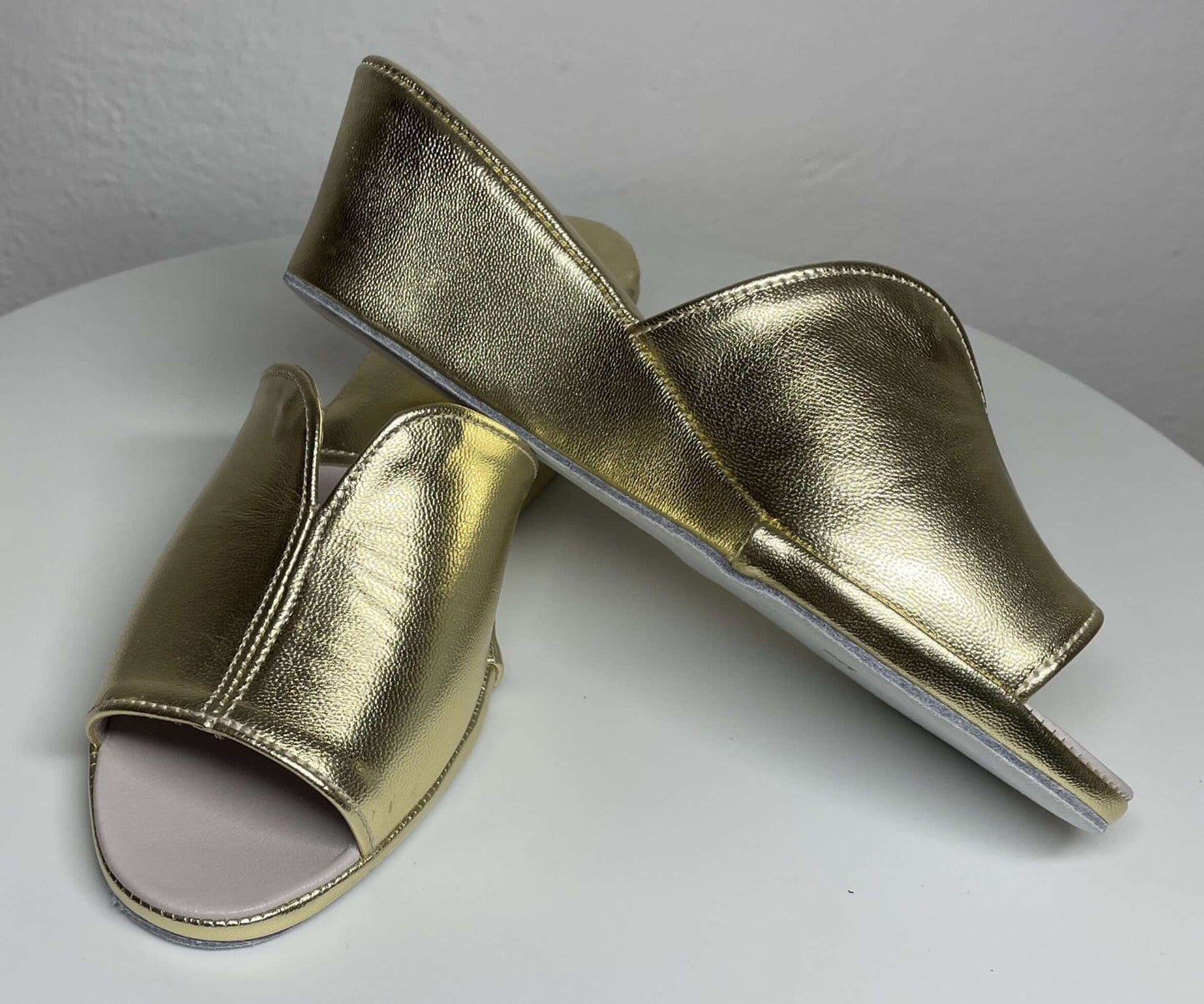 0100 Nappa Oro Suola Bufalo Ciabatte da camera Donna Original Milly Made in Italy