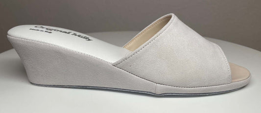 0103 Camoscio Bianco Suola Bufalo Ciabatte da camera Donna Original Milly Made in Italy