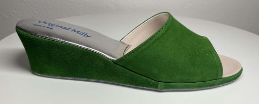 0103 Camoscio Verde Suola Bufalo Ciabatte da camera Donna Original Milly Made in Italy