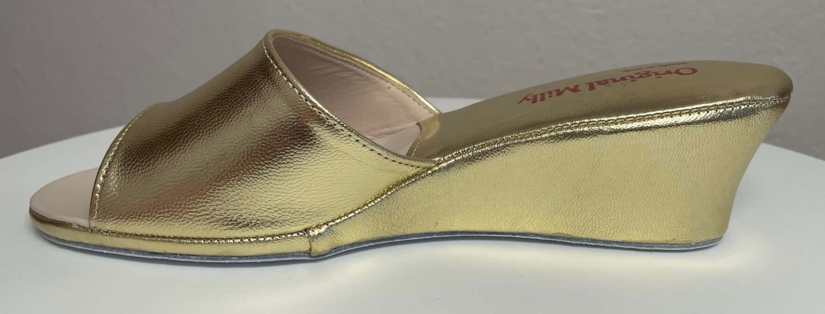 0103 Nappa Oro Suola Bufalo Ciabatte da camera Donna Original Milly Made in Italy