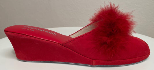 Original Milly 0030 Camoscio Rosso (PelleTop) Ciabatta da camera Donna