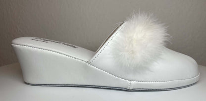 Original Milly 0300 Nappa Bianco (PelleTop) Ciabatta da camera Donna