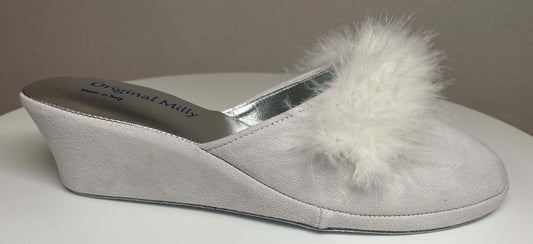 Original Milly 9000 Camoscio Bianco (PelleTop) Ciabatta da camera donna