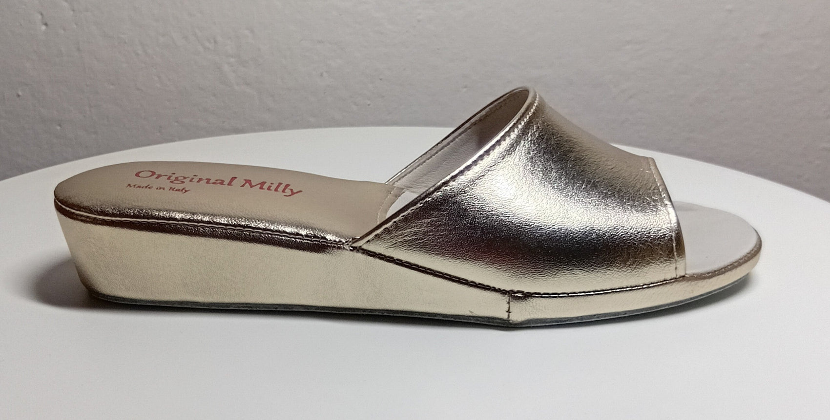 0202 Nappa Oro Suola Bufalo Ciabatte da camera Donna Original Milly Made in Italy - Foto N 1
