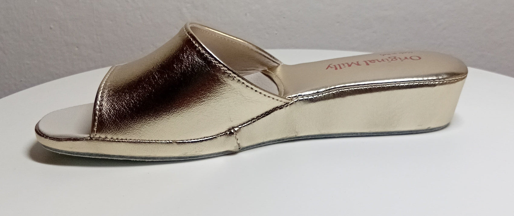 0202 Nappa Oro Suola Bufalo Ciabatte da camera Donna Original Milly Made in Italy - Foto N 3