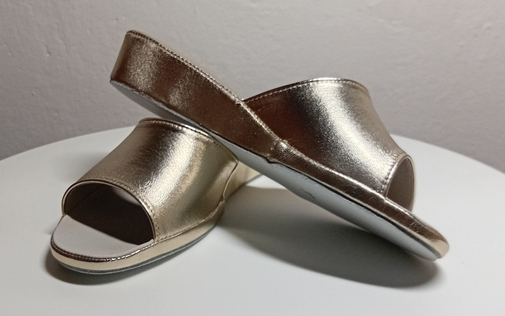 0202 Nappa Oro Suola Bufalo Ciabatte da camera Donna Original Milly Made in Italy - Foto N 5
