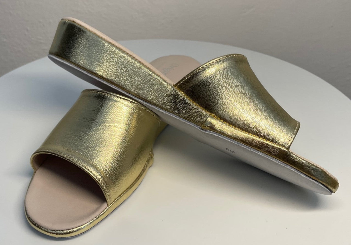 0203 Nappa Oro Suola Bufalo Ciabatte da camera Donna Original Milly Made in Italy