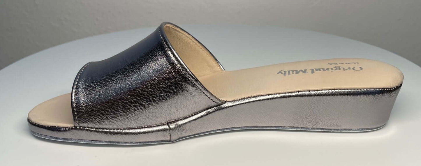 0203 Nappa Piombo Suola Bufalo Ciabatte da camera Donna Original Milly Made in Italy