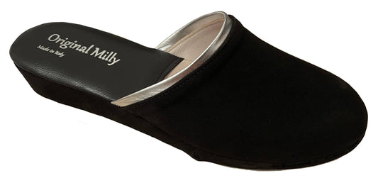 Original Milly 0720 Camoscio Nero (PelleTop) Ciabatta da camera Donna