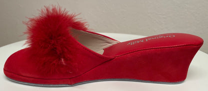 Original Milly 0030 Camoscio Rosso (PelleTop) Ciabatta da camera Donna