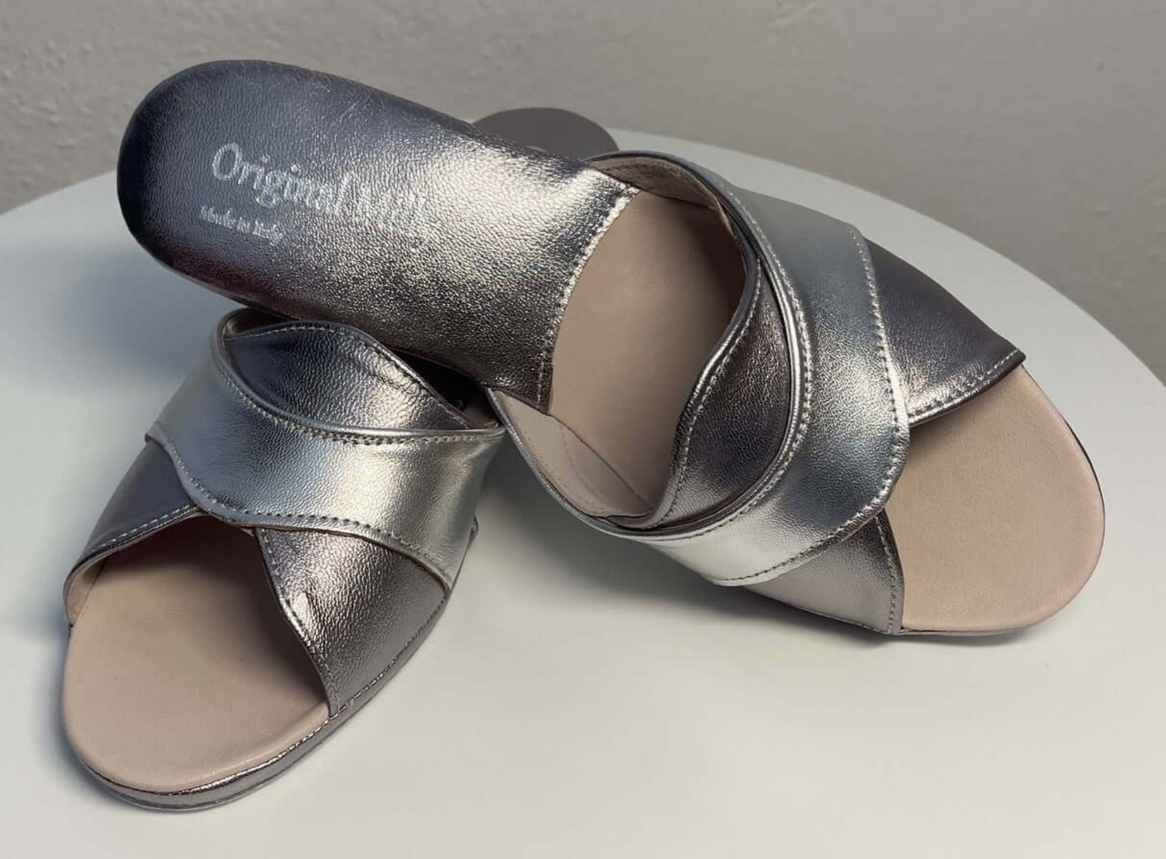 0403 Nappa Piombo Suola Bufalo Ciabatte da camera Donna Original Milly Made in Italy