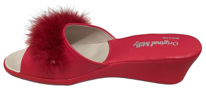 Original Milly 0102 Nappa Rosso (PelleTop) Ciabatta da camera Donna