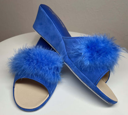 Original Milly 0029 Camoscio Blu (PelleTop) Ciabatta da camera Donna
