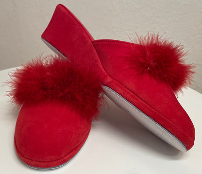 Original Milly 0030 Camoscio Rosso (PelleTop) Ciabatta da camera Donna