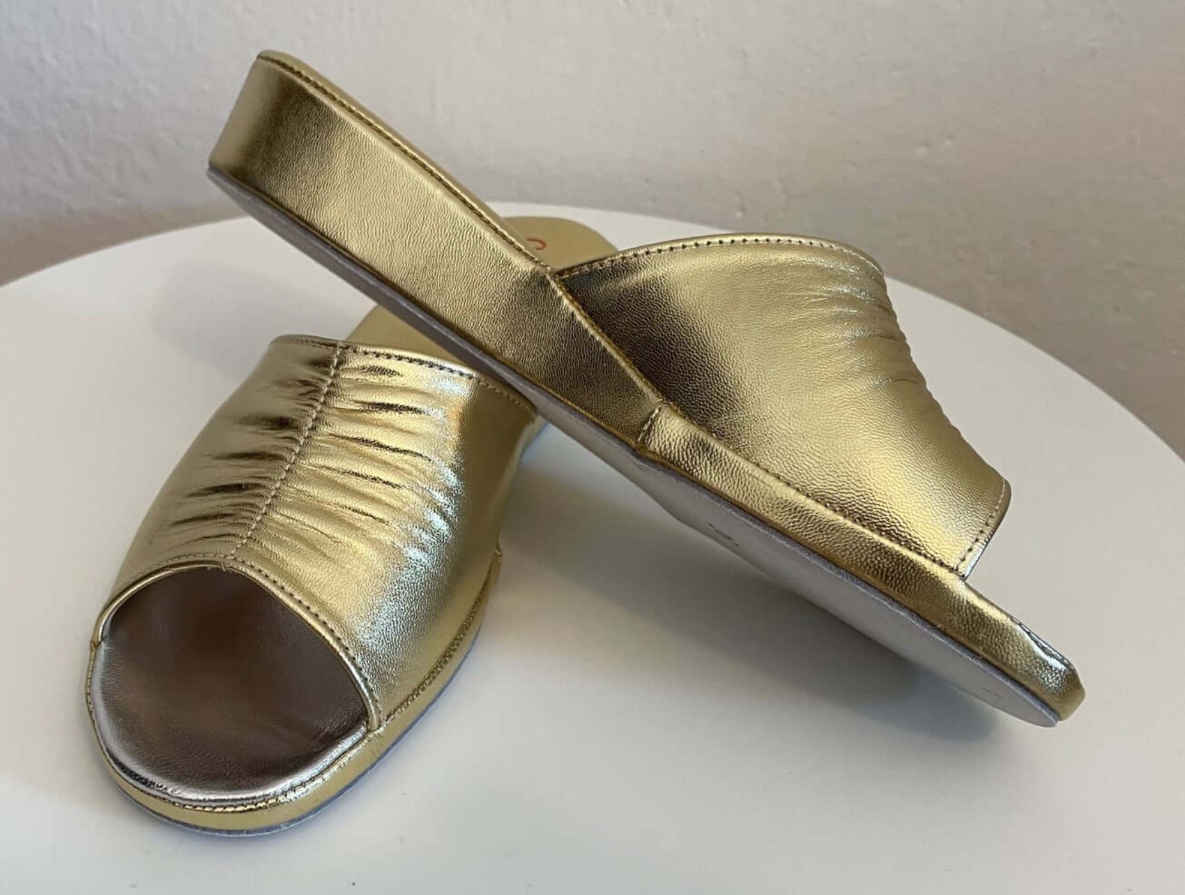 0705 Nappa Oro suola Bufalo Ciabatte da camera Donna Original Milly Made in Italy