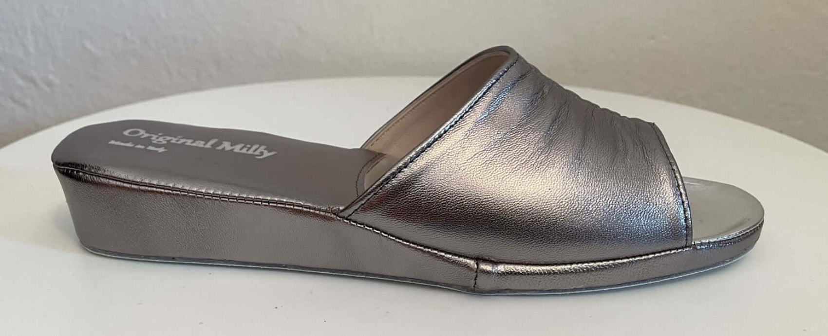 0705 Nappa Piombo suola Bufalo Ciabatte da camera Donna Original Milly Made in Italy