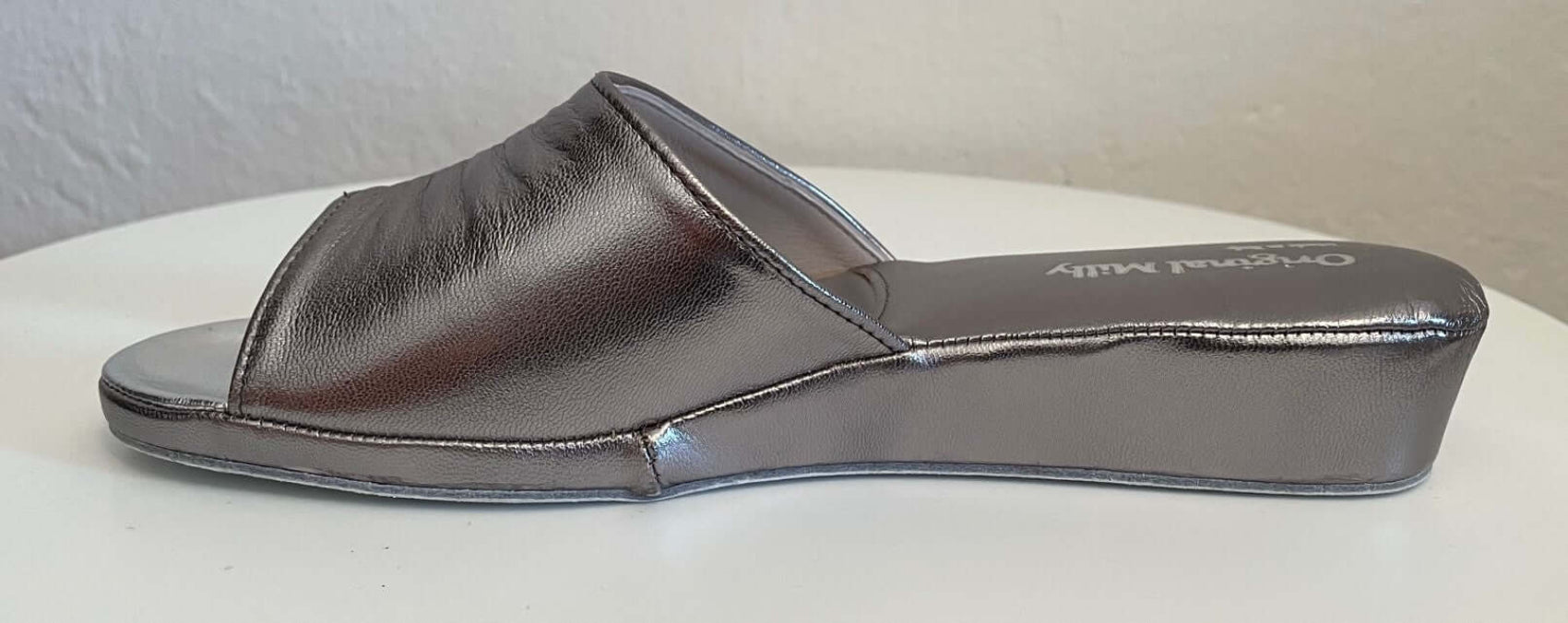 0705 Nappa Piombo suola Bufalo Ciabatte da camera Donna Original Milly Made in Italy