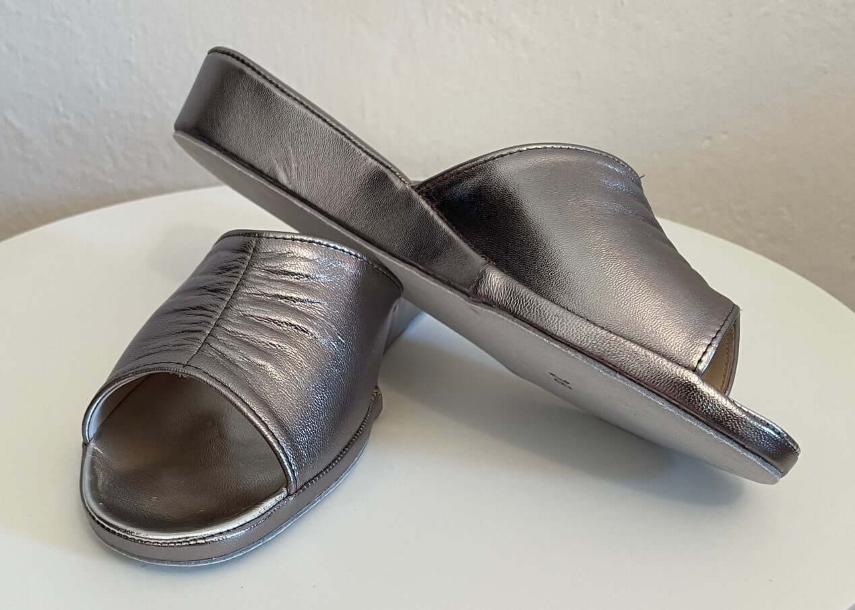 0705 Nappa Piombo suola Bufalo Ciabatte da camera Donna Original Milly Made in Italy