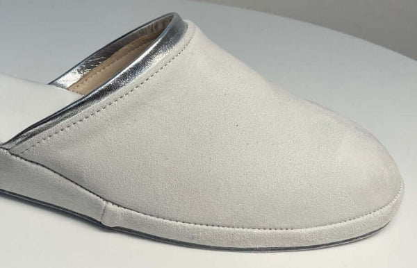 0720 Camoscio Bianco Suola Bufalo Ciabatte da camera Donna Original Milly Made in Italy