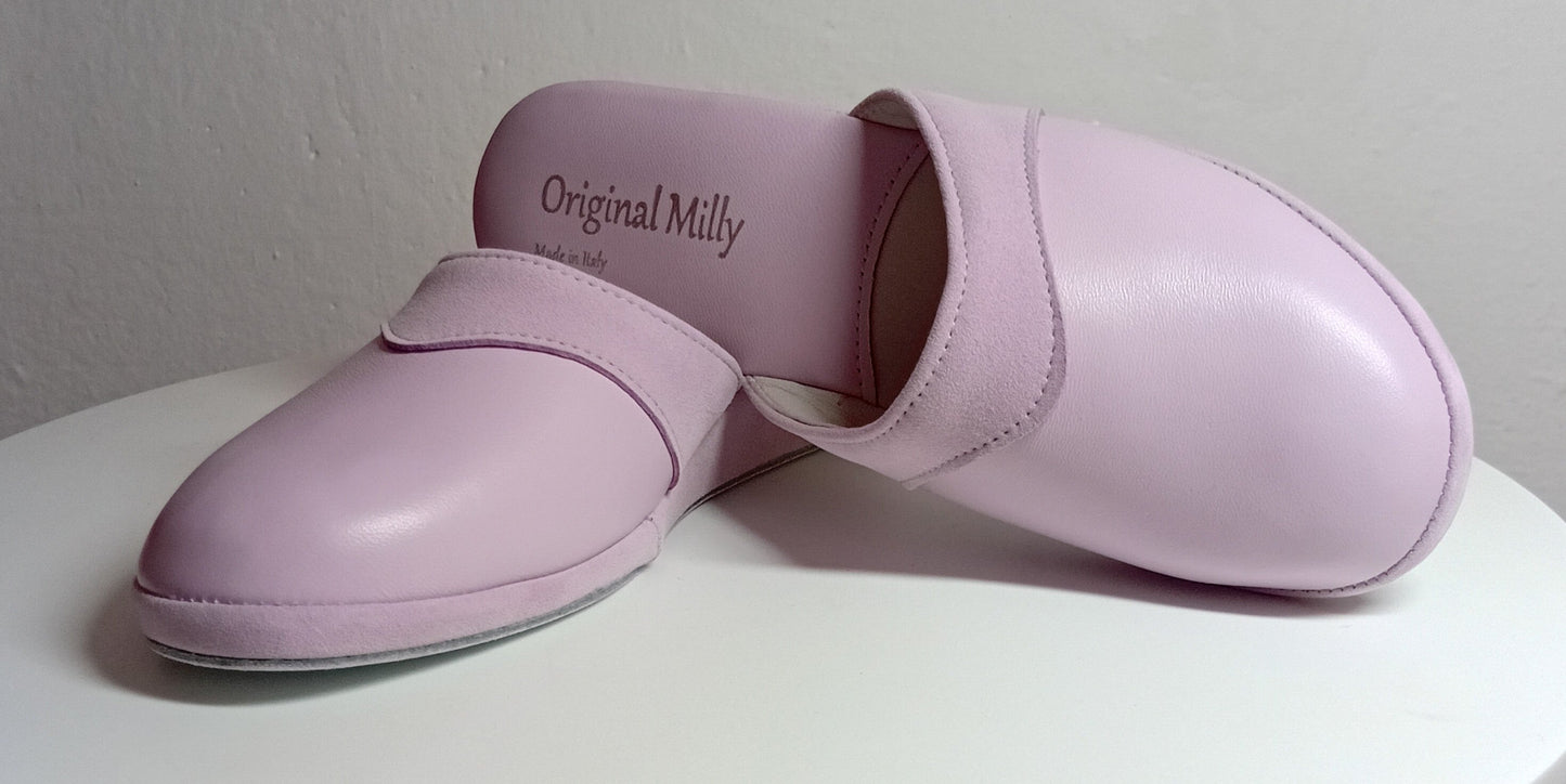 0721 Nappa e Camoscio Pesca Ciabatte da camera Donna artigianale Original Milly Made in Italy - Foto N 5