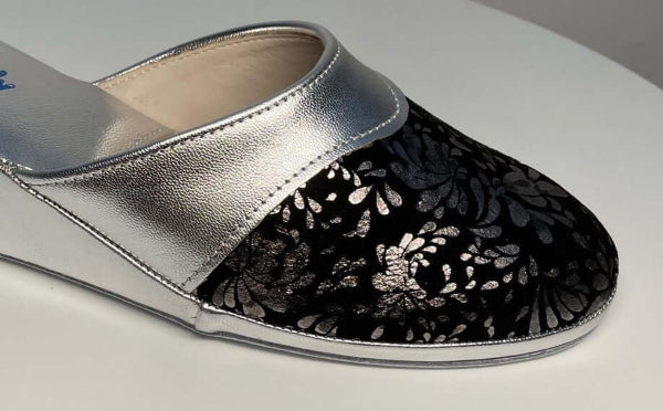 0800 Nappa Argento Suola Bufalo Ciabatte da camera Donna Original Milly Made in Italy