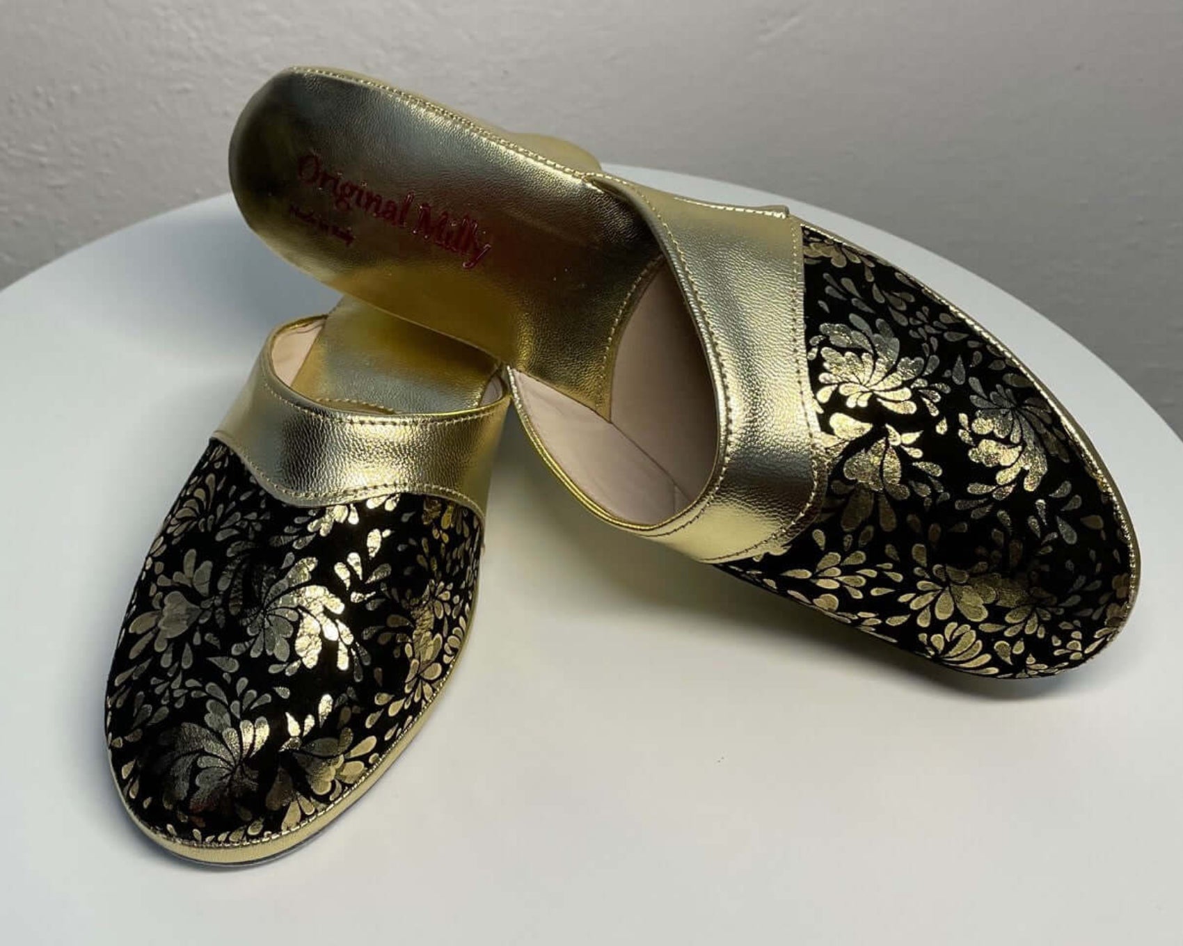 0800 Nappa Oro Suola Bufalo Ciabatte da camera Donna Original Milly Made in Italy