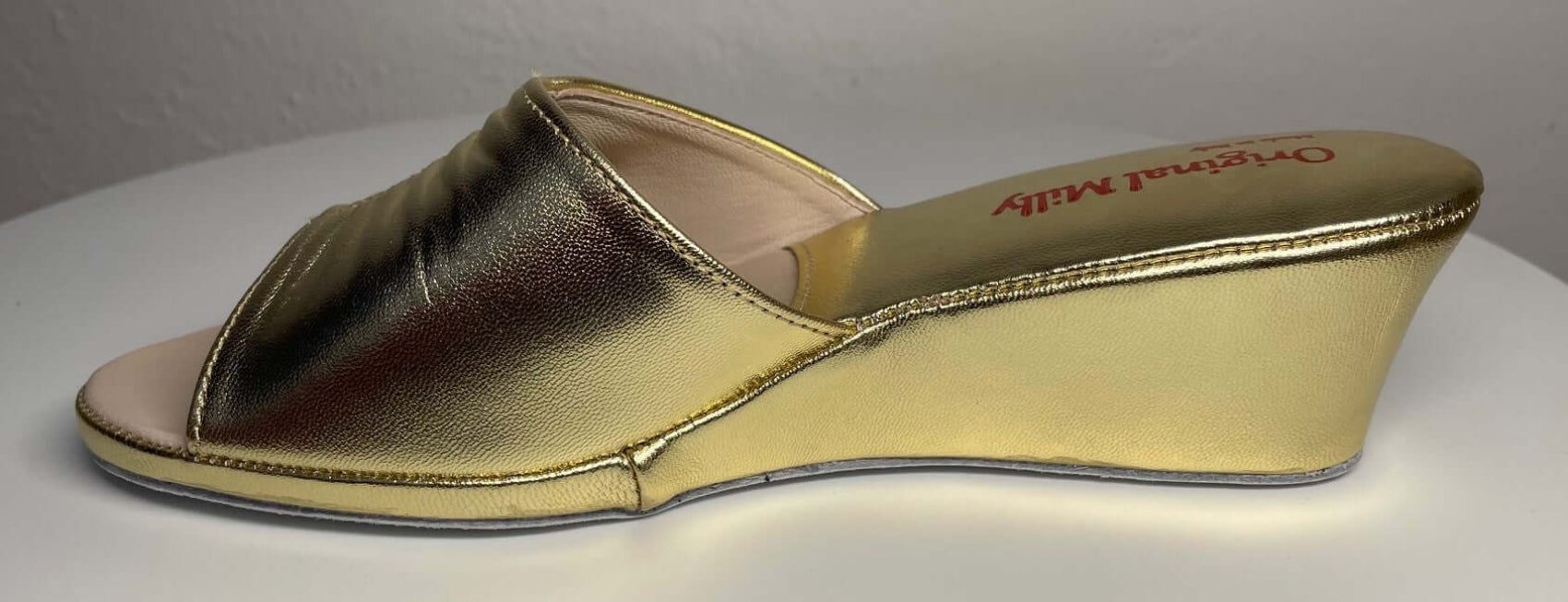 0805 Nappa Oro Suola Bufalo Ciabatte da camera Donna Original Milly Made in Italy