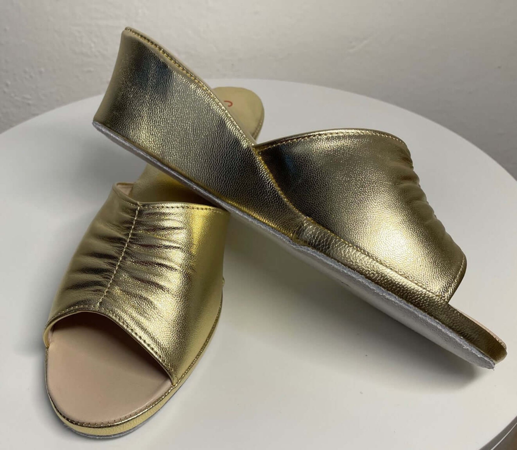 0805 Nappa Oro Suola Bufalo Ciabatte da camera Donna Original Milly Made in Italy